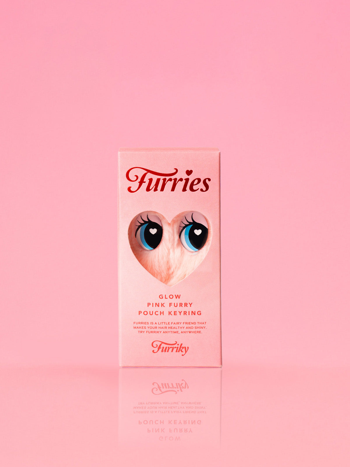 Glow Pink Furry Pouch Keyring